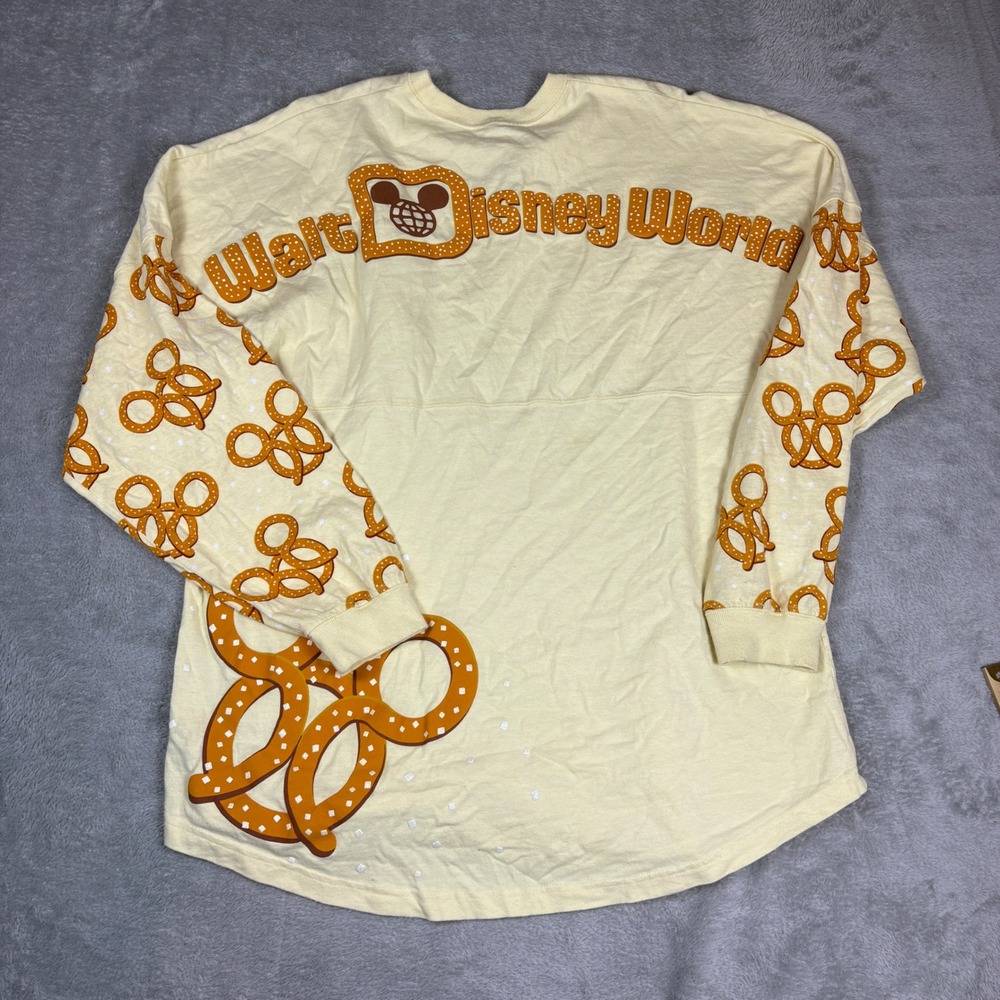 Disney Shirt Mens XL Walt Disney World Spirit Jersey Mickey Pretzel Yellow